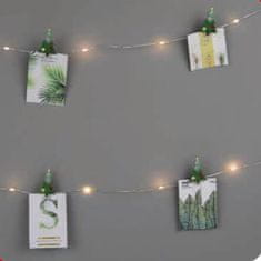 ACA Lightning  LED dekorační girlanda - Kolíčky ve tvaru vánočního stromečku, teplá bílá barva, 3xAA