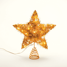 ACA Lightning  LED vánoční hvězda, teplá bílá, 3xAA, IP20, zlatá barva