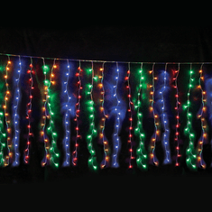 ACA Lightning  LED vánoční závěs, 2x2m, RGB + žlutá barva, IP44, 360 LED, 8 funkcí