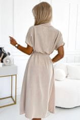 Amiatex Dámské šaty 550-1, béžová, UNIVERZáLNí