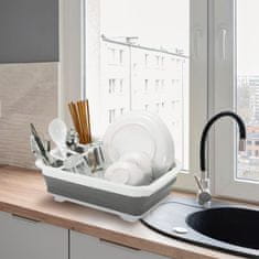 HOME & MARKER® Skládací Odkapávač, Stojan na sušení nádobí, Skládací odkapávač na nádobí | FOLDITRAY