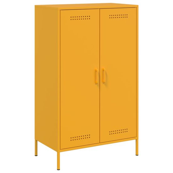 Vidaxl Skříň highboard hořčicově žlutá 68 x 39 x 113 cm ocel