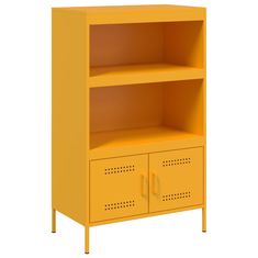 Vidaxl Skříň highboard hořčicově žlutá 68 x 39 x 113 cm ocel