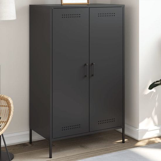 shumee Skříň highboard černá 68 x 39 x 113 cm ocel