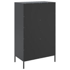 Vidaxl Skříň highboard černá 68 x 39 x 113 cm ocel