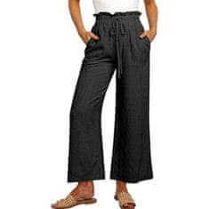 VIVVA® Letní Kalhoty s vysokým pasem, Široké kalhoty, Pohodlné Letní kalhoty | BELLASTAR černá S