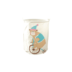 Flor de Cristal Organizér na hračky a prádlo Medvídek na kole, bavlněné plátno, 35x45 cm