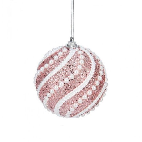 Flor de Cristal Vánoční dekorace perla růžová, průměr 8 cm, hmotnost 13 g