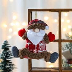 Flor de Cristal Vánoční závěsná ozdoba Father Christmas, textil, 13,5 cm výška, šířka 17,5 cm