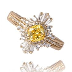 Flor de Cristal Prsten z chirurgické oceli pokovený 18karátovým zlatem, světle zlatá barva, velikost US6 EU11, Velikost prstenu: US7 EU14