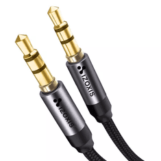 Izoxis 3,5mm AUX kabel s pozlacenými hroty a nylonovým opletem, délka 175 cm