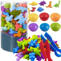 Kruzzel Edukační Sada Dinosaurů pro Učení Barev a Počítání, vícebarevná, plast, 56 prvků