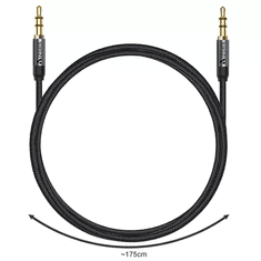 Izoxis 3,5mm AUX kabel s pozlacenými hroty a nylonovým opletem, délka 175 cm