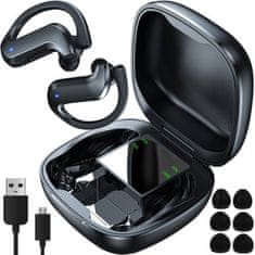 Izoxis Bezdrátová Sluchátka 5.0 s Powerbankou, Černá, ABS + PC Materiál, Dosah až 10m