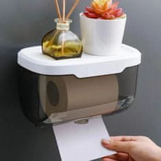 Flor de Cristal Organizátor na toaletní papír s půlkou, bílý, plastový, 21.5x13x13 cm