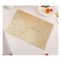 Flor de Cristal Velká Zlatá Podložka na Stůl 45x30 cm, Ažurová, PVC Materiál