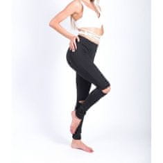 Flor de Cristal Černé sportovní legíny pro fitness a jógu, velikost M, 90% bavlna 10% elastan