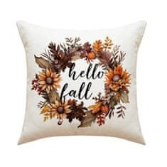 Flor de Cristal Povlak na polštář 45x45cm s podzimním potiskem BOHO, 100% polyester, hmotnost 77g