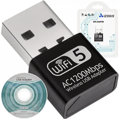 Izoxis USB Adaptér WIFI 1200Mbps, Mini Rozměr, Dvou Frekvenční Provoz 2,4 GHz / 5 GHz, Černý