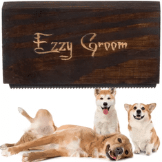EzzyGroom Kartáč na hrubé vlasy Ezzy Groom, kov/dřevo, 10 x 5,5 x 2 cm