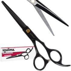 Soulima Profesionální kadeřnické nůžky 21461, černé, délka čepele 6,5 cm, hmotnost 61g