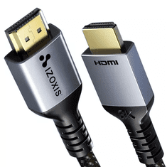 Izoxis HDMI Kabel 8K 2m, High Speed, Kov/PVC/Nylon, Bez Zamotání