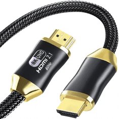 Izoxis HDMI 2.1 Kabel 8K 60Hz, 4K 120Hz, Délka 3m, Kovová Konstrukce