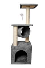 Purlov Stabilní Kočičí Strom s Inovativní Montáží na Stěnu, 90 cm, Šedý, Sisalové Lano