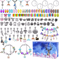 Kruzzel Sada na výrobu dětských šperků 20342, vícebarevná, 107 prvků, balení 15.5x9x5.5 cm
