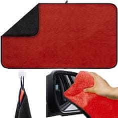 Xtrobb Velký sušicí ručník do auta z mikrovlákna, červená/černá, 60x90 cm
