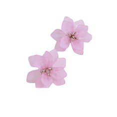 Camerazar Retro Náušnice s Letními Květinami Boho - růžové, Kov a Akryl, 5x6 cm