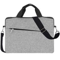 Izoxis Odolná Taška na Notebook 12-14 palců, šedá, polyester/bavlna, 41.5x30x2 cm
