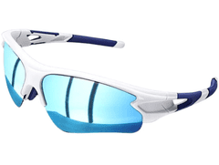 Camerazar Pánské sportovní cyklistické brýle s polarizačními zrcadlovými sklíčky, bílé