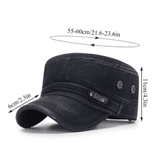 Camerazar Vintage denim pánská hlídková čepice, černá, velikost univerzální