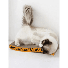 Purlov Horizontální škrabadlo pro kočky z kartonu, 22,5 x 43 x 4 cm, s catnipem