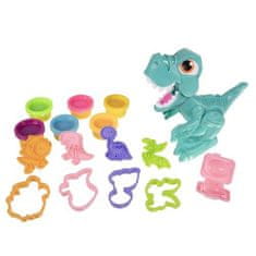 Kruzzel Interaktivní Dinosaurus s Pohyblivými Končetinami a Sadou Plastelíny - 6 Barev, Vícebarevný, Plastový, 18.5x11x19 cm