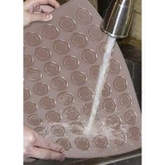 Ruhhy Silikonová forma na sušenky, hnědá, 48 kroužků, rozměry 38,5 x 28,5 x 0,3 cm