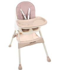 Kruzzel 3v1 kojenecká Židle , Pudrově Růžová, PVC+Eko kůže, 60-92/60/75 cm