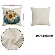 Flor de Cristal Podzimní Povlak na Polštář 45x45cm s BOHO Potiskem, 100% Polyester, Hmotnost 77g