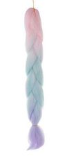 Soulima Syntetické Ombré Copánky, Růžová/Modro/Fialová, Délka 60cm