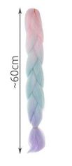 Soulima Syntetické Ombré Copánky, Růžová/Modro/Fialová, Délka 60cm