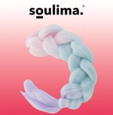 Soulima Syntetické Ombré Copánky, Růžová/Modro/Fialová, Délka 60cm