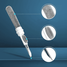 Camerazar Multifunkční pero na čištění zákoutí sluchátek, modré, plastové, 15 cm