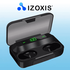 Izoxis Bezdrátová Bluetooth LCD Sluchátka s Powerbankou a Dotykovým Ovládáním, Dosah 10m, Kapacita 2200mAh