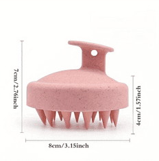 Camerazar Silikonový masážní kartáč na mytí pokožky hlavy, modrý, velkost 10x5 cm