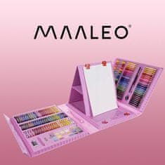 Maaleo XXL Malířská sada 208 dílků v kufru, růžová, plast, rozměry 31/41/5 cm