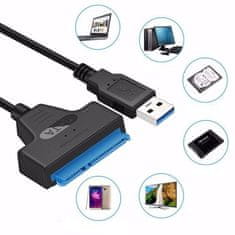 Izoxis Adaptér USB na SATA 3.0 s moderním chipsetem, LED indikací a Plug & Play systémem, kompatibilní s Windows/MAC OS/Linux