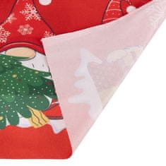 Ruhhy Vánoční běhoun na stůl s trpaslíky, červený, polyester, 150x40 cm