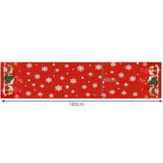 Ruhhy Vánoční běhoun na stůl s trpaslíky, červený/bílý/zelený, polyester, 180x40 cm