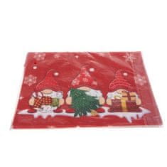 Ruhhy Vánoční běhoun na stůl s trpaslíky, červený-bílý-zelený, polyester, 220x40 cm